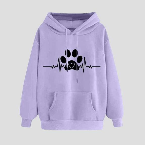 Blmnix Vintage Women's Sweatshirt Purple Hoodie Graphic Hoodie Cute Outfits for Women Hooded Long Sleeve Tops