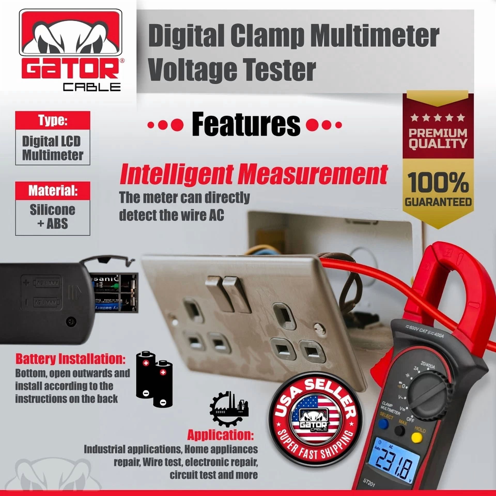 CIRCLE- Digital Multimeter Amp Clamp Ac Dc Voltmeter Ammeter Ohmmeter Volt Tester Meter