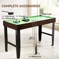 thumbnail image 3 of Soozier 55" Mini Pool Table Set - Green Game Room Billiard Table for Home & Family Fun - MDF Construction, Includes Cues & Balls, 3 of 7
