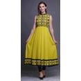thumbnail image 2 of Bimba Yellow Tribal Anarkali Dress For Women Indian Ethnic Printed Kurti Long Kurta Party Dress X-Small, 2 of 6