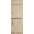 thumbnail image 3 of Ekena Millwork 16 1/2"W x 72"H Rustic Three Board Joined Board-n-Batten Hand Hewn Faux Wood Shutters (Per Pair), Primed Tan, 3 of 11