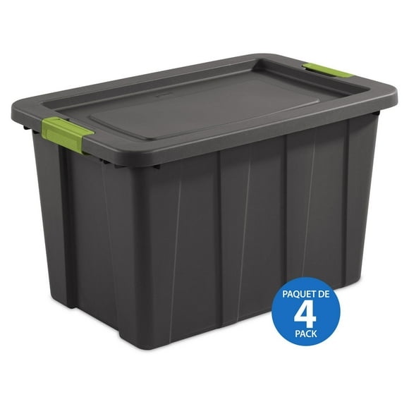 Sterilite Boîte Robuste 114L- Gris- 4 PK