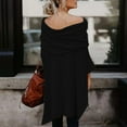 thumbnail image 5 of HJYCHN Elegant Off Shoulder Women's Wraps Asymmetric Hem Blouse Soft Flowy Shawl Top for Style Black XXL, 5 of 9