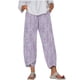 thumbnail image 1 of Pantalones de Mujer Traje Verano Cómodo de Moda Impreso Pantalones Recortados, Pantalones Elásticos Casuales, 1 of 5