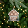 thumbnail image 2 of Northlight Battery Operated Lighted Rustic House with Trees Christmas Ornament - 4" - Brown, 2 of 6
