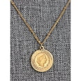 thumbnail image 4 of Coin Necklace Double Strand Love Chain– Genuine Swiss Coin | Goldtone Saturn Style Chain and Lobster Claw Clasp | Certificate of Authenticity - American Coin Treasures, 4 of 6