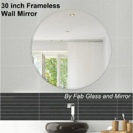 30 Inch Round Beveled Polished, 18 Round Vanity Mirror