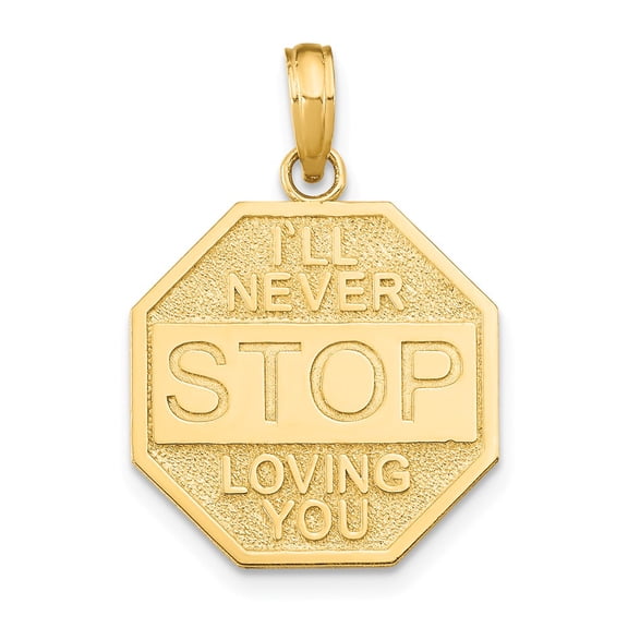 FJC Finejewelers 14k Yellow Gold I'll Never Stop Loving You On Octagon Plaque Charm