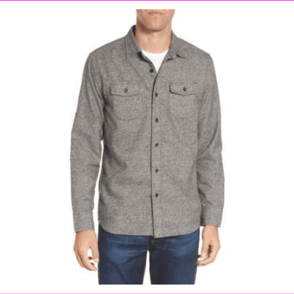 Long Sleeve Flannel Shirt Gray 