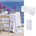 thumbnail image 2 of Maplenight Premium Solid Color Glossy Satin Tablecloth – Customizable for High-end Hotels, Banquets & Weddings White, 2 of 5