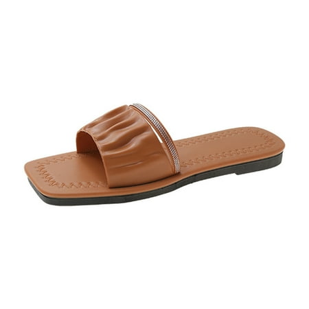 

Women S Home Indoor Lightweight Soft Sole Slippers 39 Thin Ribbed Orange Beach Sandals Non-Slip Shower Bathroom Slippers Soft Summer Slide Sandals