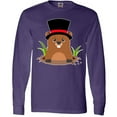 thumbnail image 3 of Inktastic Groundhog Day with Groundhog in Top Hat Long Sleeve T-Shirt, 3 of 5