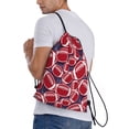 thumbnail image 3 of Drawstring Backpack - American football Rugby texture Splash Proof Small Drawstring Gym Bag for Women Men, Cinch Sports String Bag Backpack for Travel Swimming Beach, 3 of 8