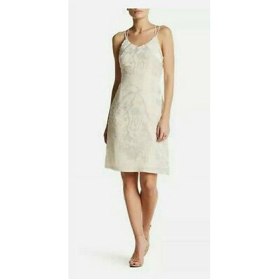 Romeo and Juliet Couture IVORY Sleeveless Cross Back Detail Dress, US Large