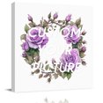 thumbnail image 2 of Purple Rose Wall Art Painting on Canvas, Spring Flower Watercolor Modern Floral Leaf Canvas Art Home Prints Wall Art Framed Modern Artwork for Living Room Bedroom Wall Decor 8x8in, 2 of 9
