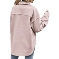 thumbnail image 3 of Chaqueta de Mezcla de Lana con Botones y Larga para Mujer, de Gran Tamaño Rosa S, 3 of 7