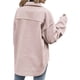thumbnail image 3 of Chaqueta de Mezcla de Lana con Botones y Larga para Mujer, de Gran Tamaño Rosa XL, 3 of 7