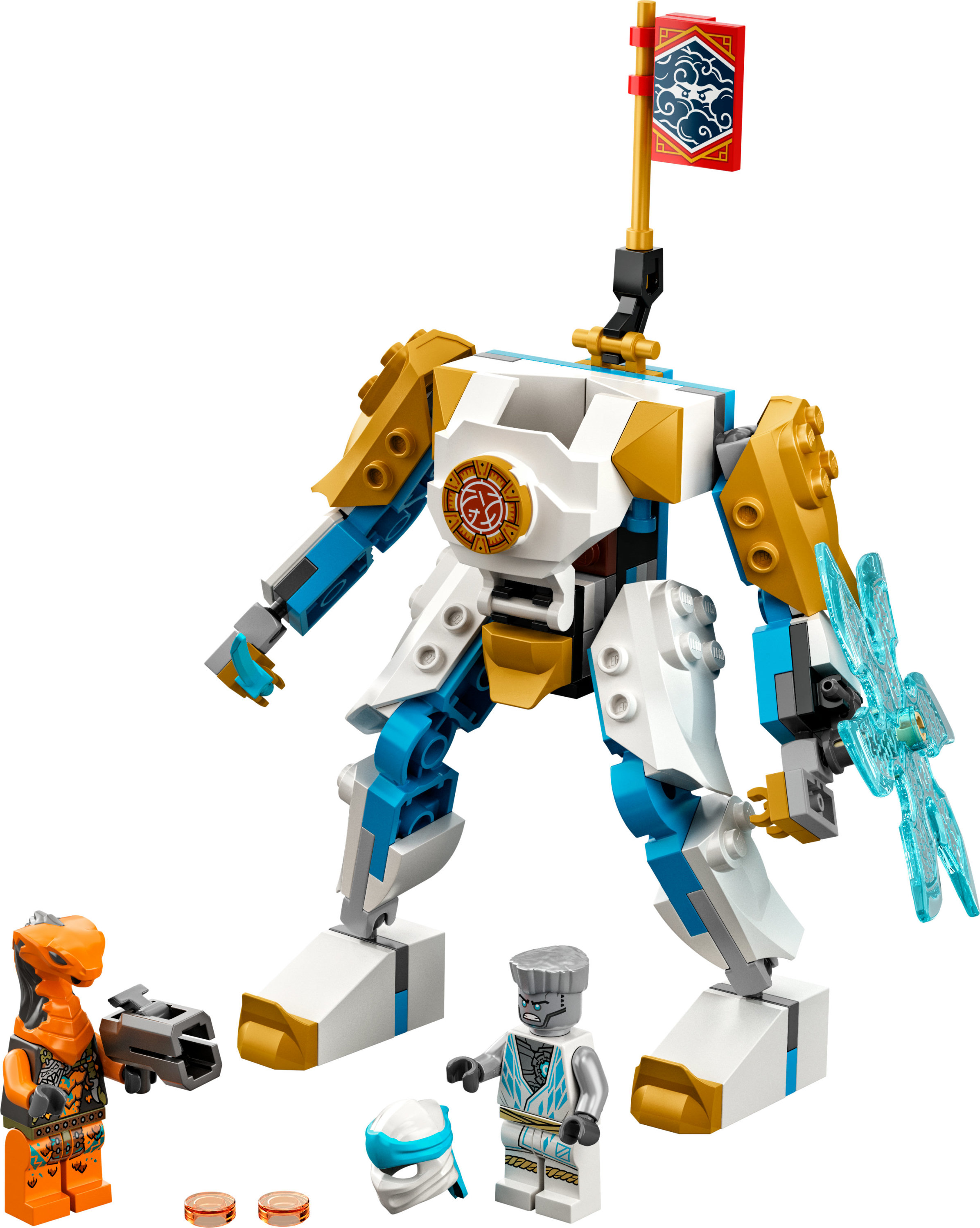 LEGO NINJAGO Zane’s Power Up Mech EVO 71761 Action Figure Building Set with  Cobra Snake and Zane Minifigures, Collectible Mission Banner Series, Ninja  ...