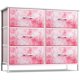 thumbnail image 1 of Songqin Dresser with 6 Drawers Fabric Storage Tower Organizer – Steel Frame, Wood Top, Easy Pull Bins for Bedroom, Closet, Hallway, Office-Pink Tie Dye, 1 of 12