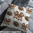 thumbnail image 2 of Homewish Cartoon Rugby Lover 01 for Kids, White Brown Bowknot Room Decor Fabric by the Yard, Kawaii Stars Print Sewing Fabric, Lightweight Room Decor, 2 of 6