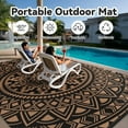 thumbnail image 5 of VUNATE Outdoor Rug 8x10 Patio Rug Clearance Plastic Waterproof Indoor Outdoor Mat for Picnic RV Porch Camping Reversible Lightweight Boho Outside Rug Black Brown, 5 of 7