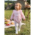 thumbnail image 4 of Cjfdfy Newborn Baby Girl Fall Outfits Pink Plaid Bow Ruffled Romper Long Sleeve Bubble Bodysuit Fall Smocked Bubble Romper Baby Cute Sweet Fall Winter Outfit 0-18 Months, 4 of 9