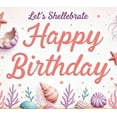 thumbnail image 4 of Decorative Design Happy Birthday Banner Sea Theme Jellyfish Coral Clam Shell for Kids Party Marine Celebration Indoor Event, 4 of 8