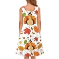 thumbnail image 3 of FKELIY Happy Thanksiving Sleeveless Dresses Size XS Casual Fall Maple Leaf Midi Sundress Comfortable Vacation Tank Dress for Women, 3 of 4
