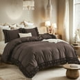 thumbnail image 3 of Ruffled Duvet Cover Set Boho Chic Bedding Set Pleat Ruffled Shabby Chic Comforter Cover Extra Soft & Easy Care White Boho Duvet Cover with Zipper Closure, 3 of 8