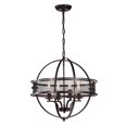 thumbnail image 3 of Warehouse of Tiffany IMP22/4MB Sario 19.69 in. 4-Light Indoor Black Finish Chandelier with Light Kit, 3 of 5