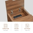 thumbnail image 5 of YOCWO Fluted Narrow Nightstand Set of 2 with Charging Station for Bedroom, Wood End Table with Drawer and Door for Living Room, Walnut, 5 of 9