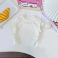 thumbnail image 4 of Gubotare Girls Shirts Trendy Girls Puff Short Sleeve Shirts Summer Crewneck T Shirt Tops Tee Blouse Size 8T 9T (Beige,8-9 Years), 4 of 4
