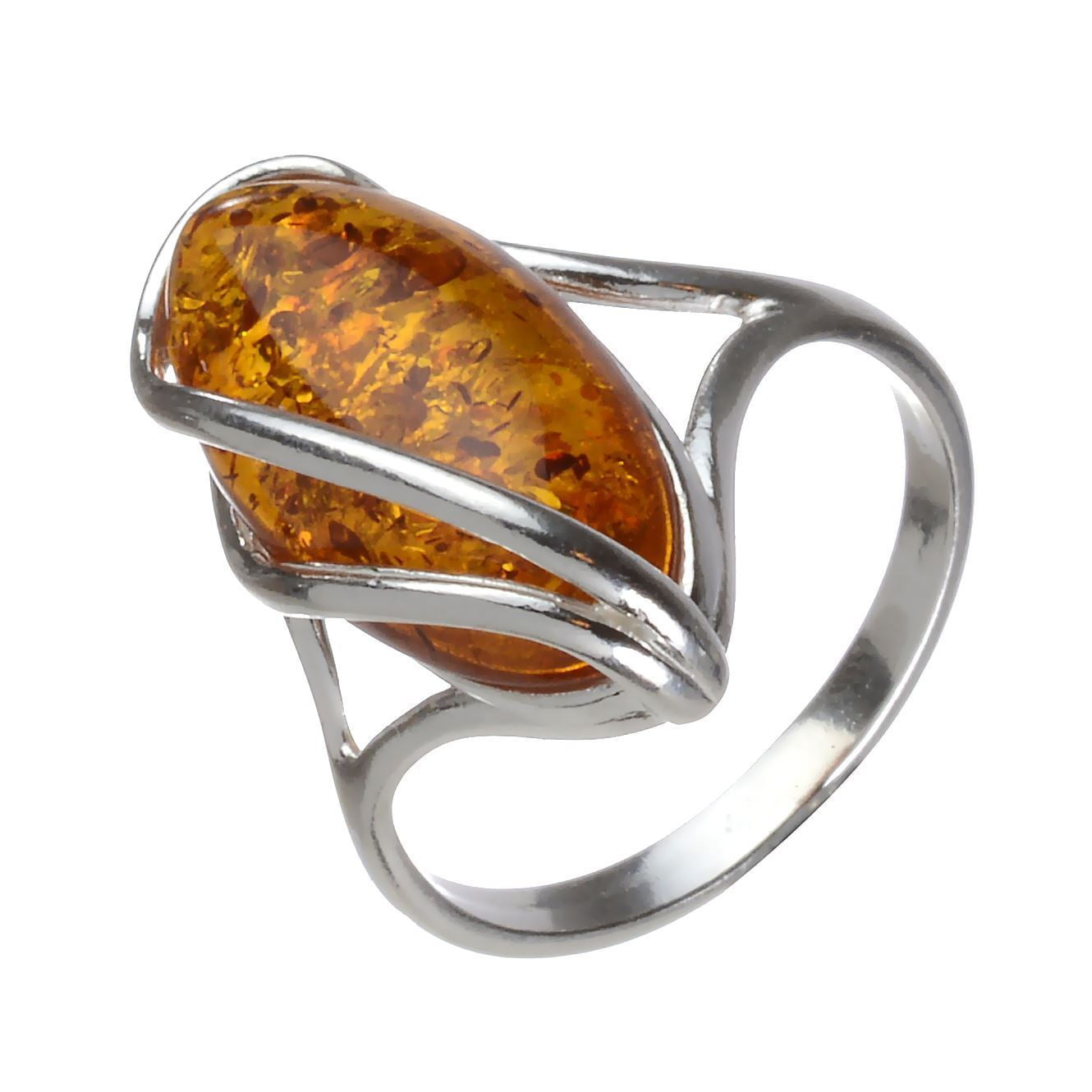 Cognac Baltic Amber 925 Sterling Silver Ring Marquise Baltic Amber Jewellery