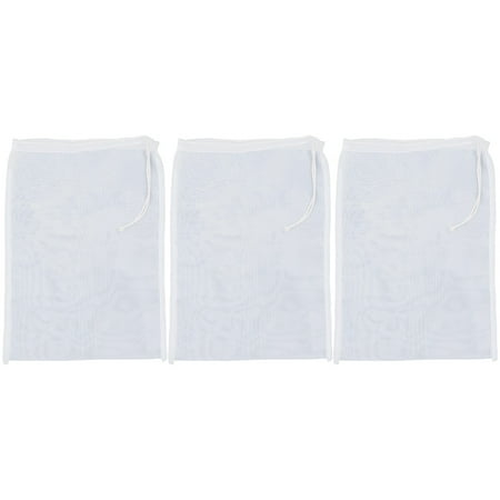 

NUOLUX 3pcs Nylon Gauze Filter Bags Reusable Mesh Strainer Bag for Soy Milk Juice Yogurt (80 Mesh 20x30cm)