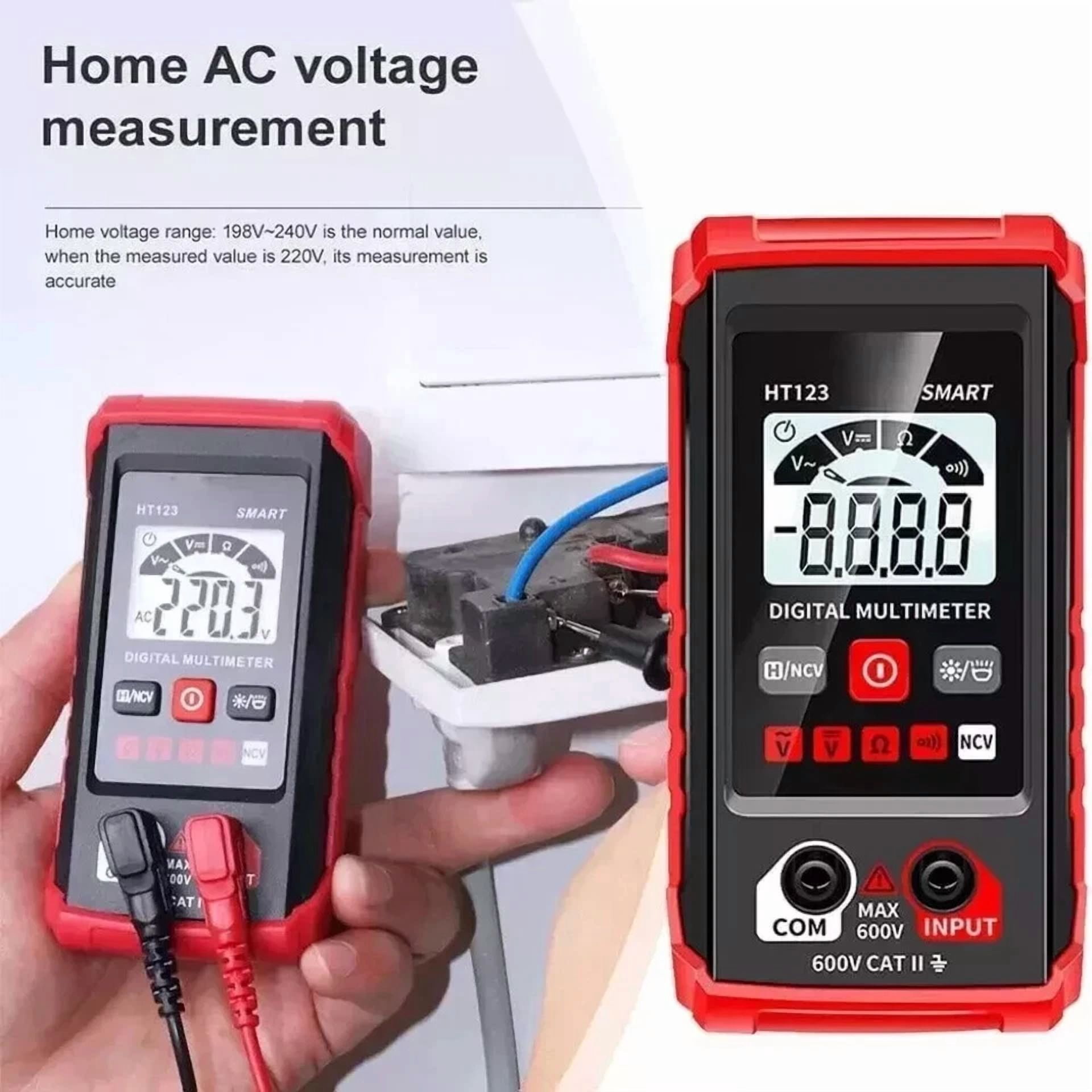 CRESTIN- Digital Multimeter Voltmeter Ac Dc Volt Meter Ohmmeter Auto Range Tester W/Light