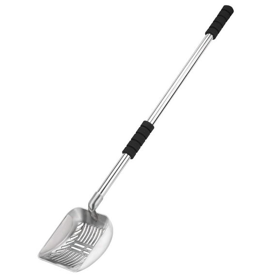 Detachable Metal for Litter Shovel Foam Padded Grip Long Handle Sifter Dog Pooper Scooper
