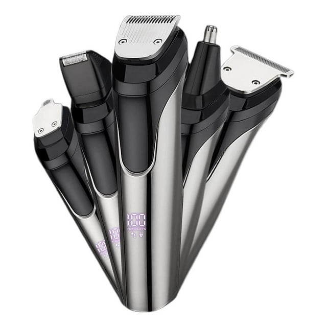 3-in-1 Rechargeable Beard Trimmer for Men, Waterproof Electric Shaver Grooming Kit with Nose Hair Trimmer, Professional Hair Clippers for Mustache Body Facial Care
