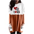 thumbnail image 1 of Womens Valentines Day Printed Long Sleeved Round Neck Printed Long Sleeved Pocket Top, 1 of 5