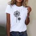 thumbnail image 5 of Blouses pour Femmes, Mode Féminine Imprimé Manches Courtes Blouse Drôle Col Rond T-Shirt Tops, 5 of 5