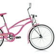 thumbnail image 3 of Wonder Wheels 20 In. Beach Cruiser Lowrider Coaster Brake Single Speed Bicycle, Bike With Banana Seat Stainless Steel Spokes One Piece Crank Alloy Rims 36 H - Pink, 3 of 7