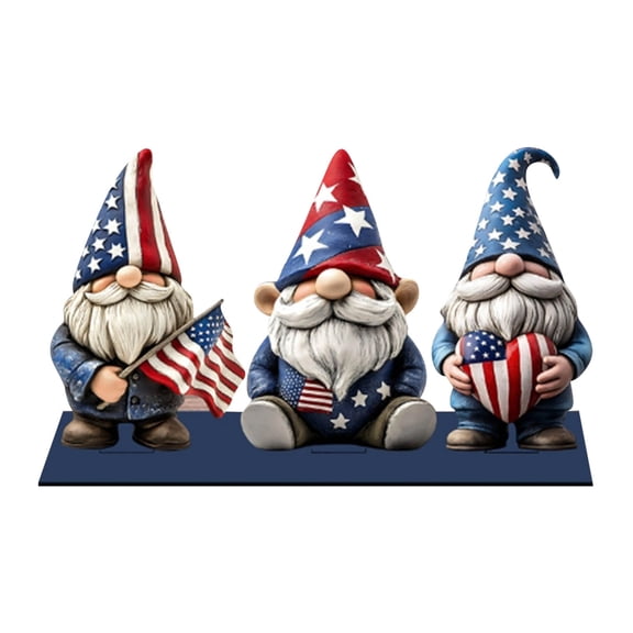 USA Semiquincentennial Patriotic , Resin 4th of July Figurines with American Flag & USA Banner, 250th Anniversary Independence Day Decor Festive Gift for Home Indoor