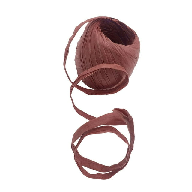 Cinta de rafia de papel, cuerda de rafia para manualidades de bricolaje, envoltura de regalos, jardinería, rojo burdeos