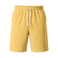 thumbnail image 6 of VV AVEORS Baggy Sweat Shorts Men Wide Leg, Cotton Gym Shorts Long Below Knee With Pocket, Oversized Loose Y2K Casual Athletic Yellow 3XL, 6 of 7