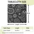 thumbnail image 2 of Black Paisley Pattern Square Fitted Tablecloth with Elastic Edge,Square Table Cover,Washable Elastic Table Cover for Home Kitchen Party Decor 34"x34", 2 of 6