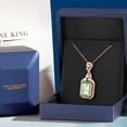 thumbnail image 4 of Gem Stone King 7.20 Ct Octagon Green Prasiolite 18K Rose Gold Plated Silver Pendant with Chain, 4 of 4