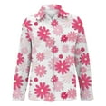 thumbnail image 4 of Pink Women's Long Sleeve T-shirt, Women Cotton Shirt Printed Fashion Button Down Shirts Casual Tops Long Sleeve Blouse,Women's Long sleeve T-shirt XL, 4 of 4