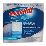 DampRid Fragrance Free Hanging Moisture Absorber, 15.4 oz., 6 Pack - Eliminates Musty Odors for Fresher Air, Ideal Moisture Absorbers for Closet, 10% More Moisture Absorbing Power