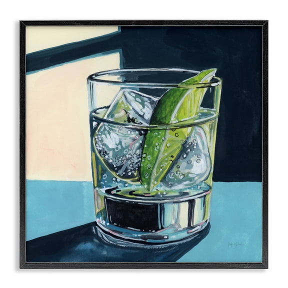 Stupell Industries Eclectic Strong Gin and Tonic Black Framed Giclee Art, 12 x 12, by Kate Jarvik Birch