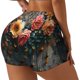 thumbnail image 1 of Balery Floral Dreamcatcher Elegance Pantalones cortos de entrenamiento estampados para mujer, sin costuras, ajustados, para gimnasio, yoga, correr, deportes, ejercicio activo, fitness.-Small, 1 of 8