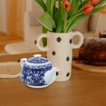thumbnail image 5 of Ceramic Tea Kettle Vintage Office Té de té de té de té paradecir con mango, 5 of 5